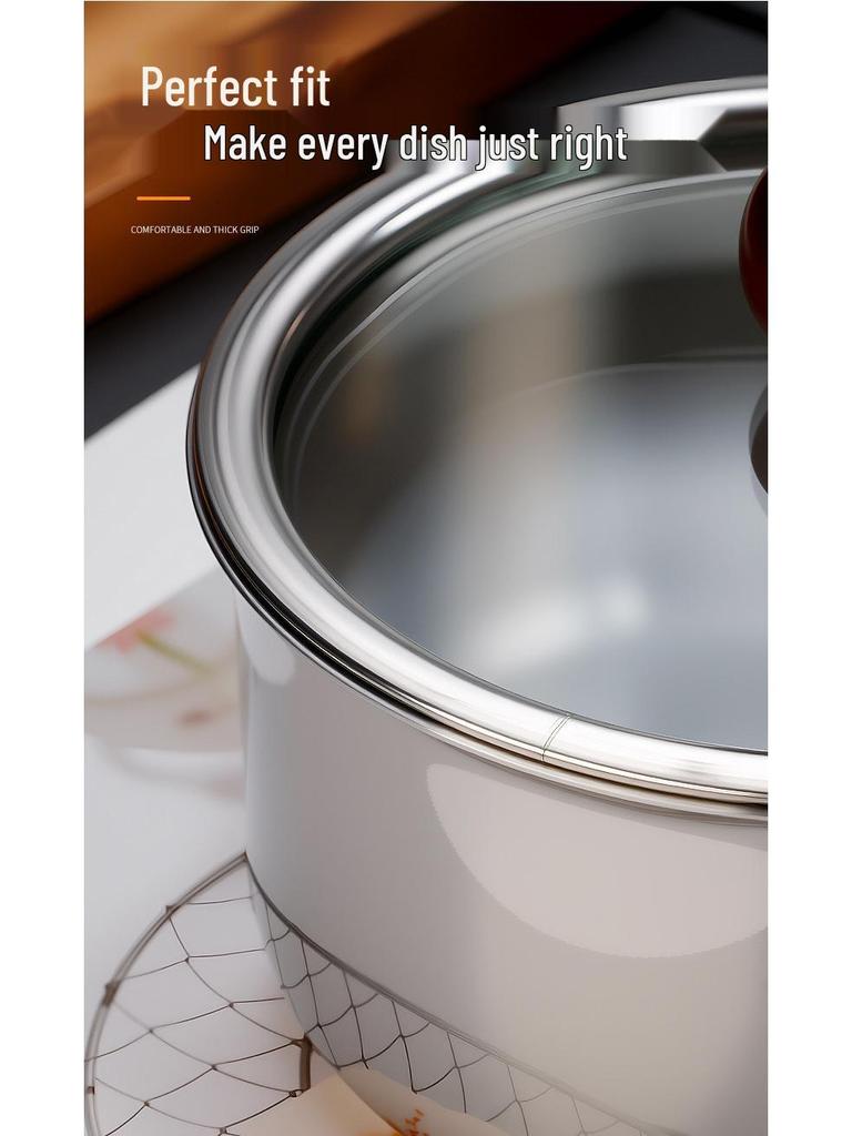 304 Stainless Steel Double-Layer Steamed Egg & Soup Bowl with Lid - Heat Resistant Cooking Pot for Home Use