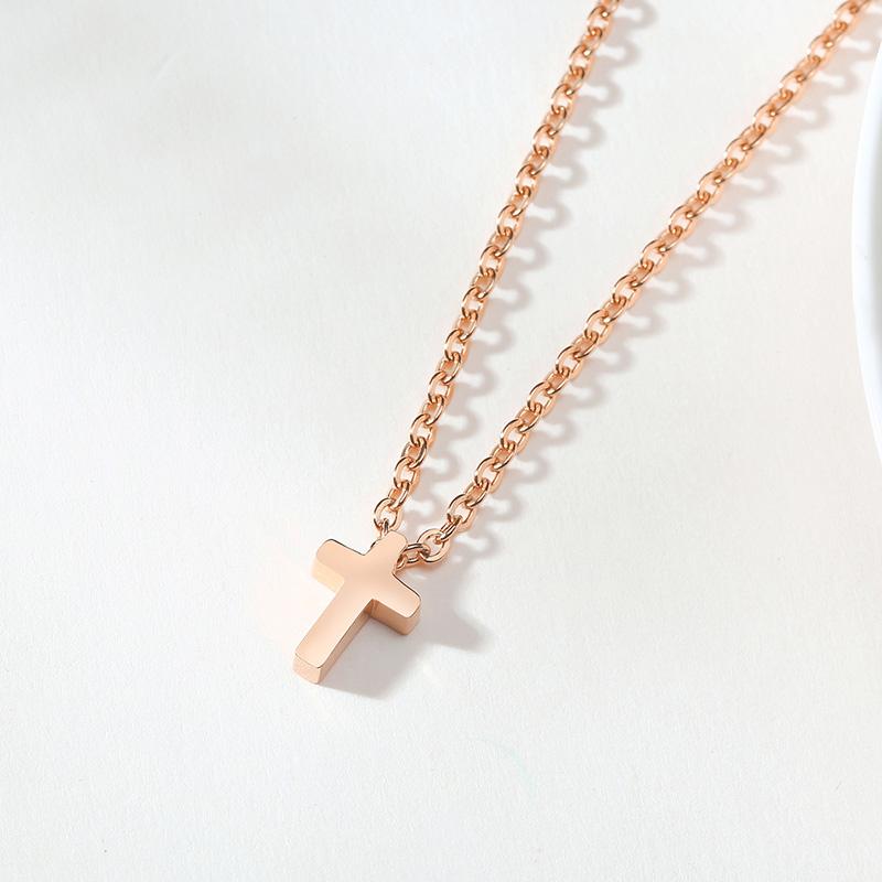 Xiaomi Vnox Men's Small Cross Pendant Simple Classic Stainless Steel Jesus Christ Necklaces Religious Women Unisex Jewelry 20" Chain