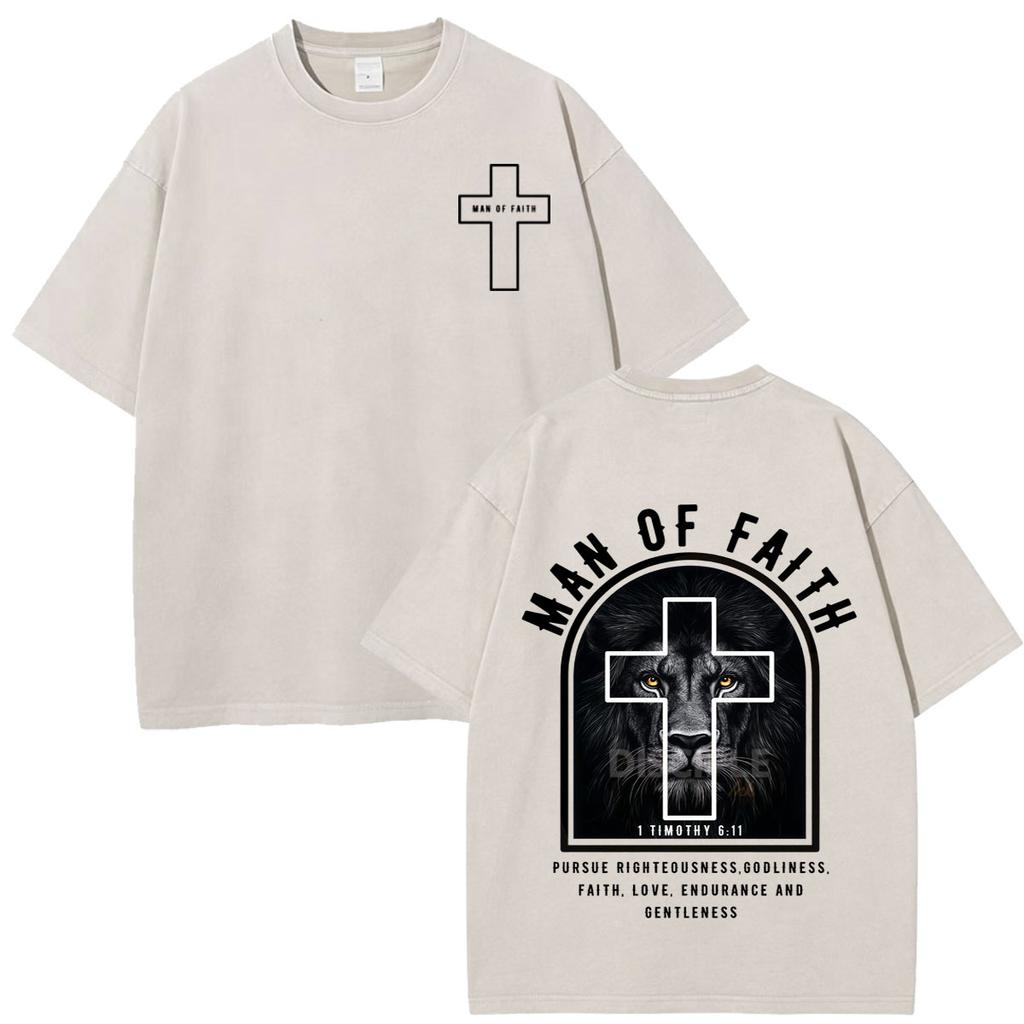 Jesus Christian Bible Verse Print Tshirt Unisex Unisex Fashion Tshirt Shortsleeved Loose Casual Cotton Vintage Washed T Shirts