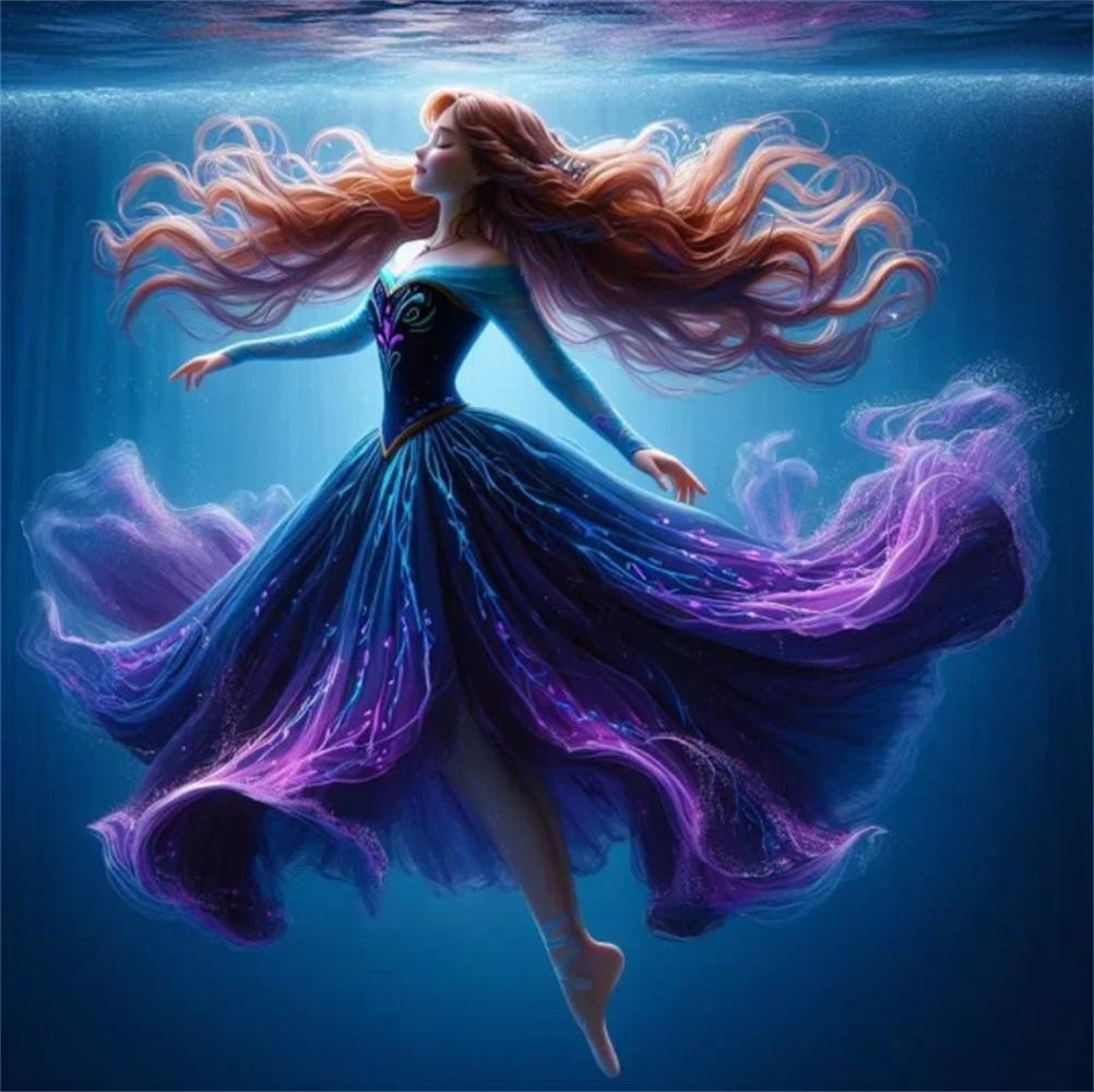 Disney 5D Diamond Painting Dancing Princesses Cross Stitch Mosaic Kit Home Decoration Wall Sticker DIY Handmade Gift