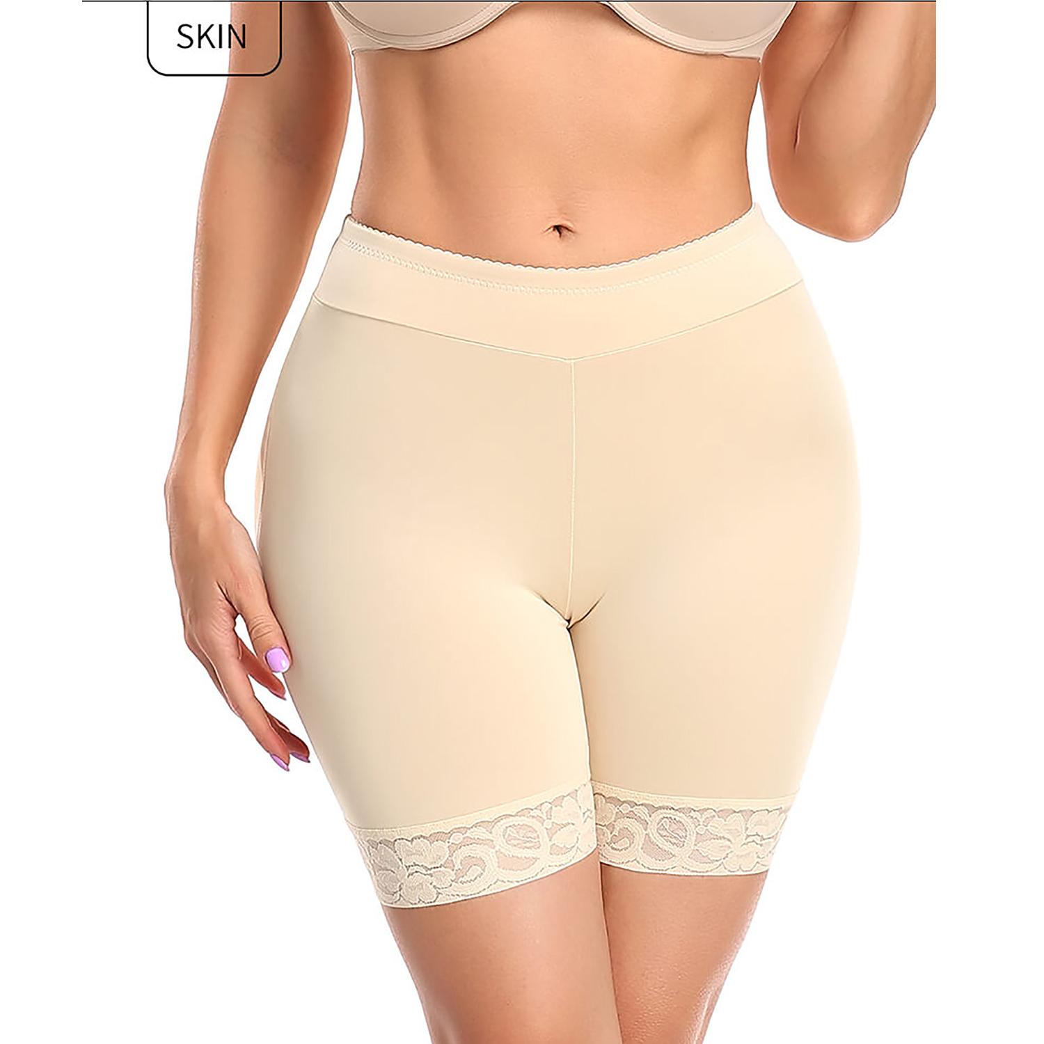 

Женские кружевные трусики-подтяжки для ягодиц, увеличивающие бедра, бесшовные трусики-шорты, поддельное корректирующее белье для ягодиц XL бежевый
