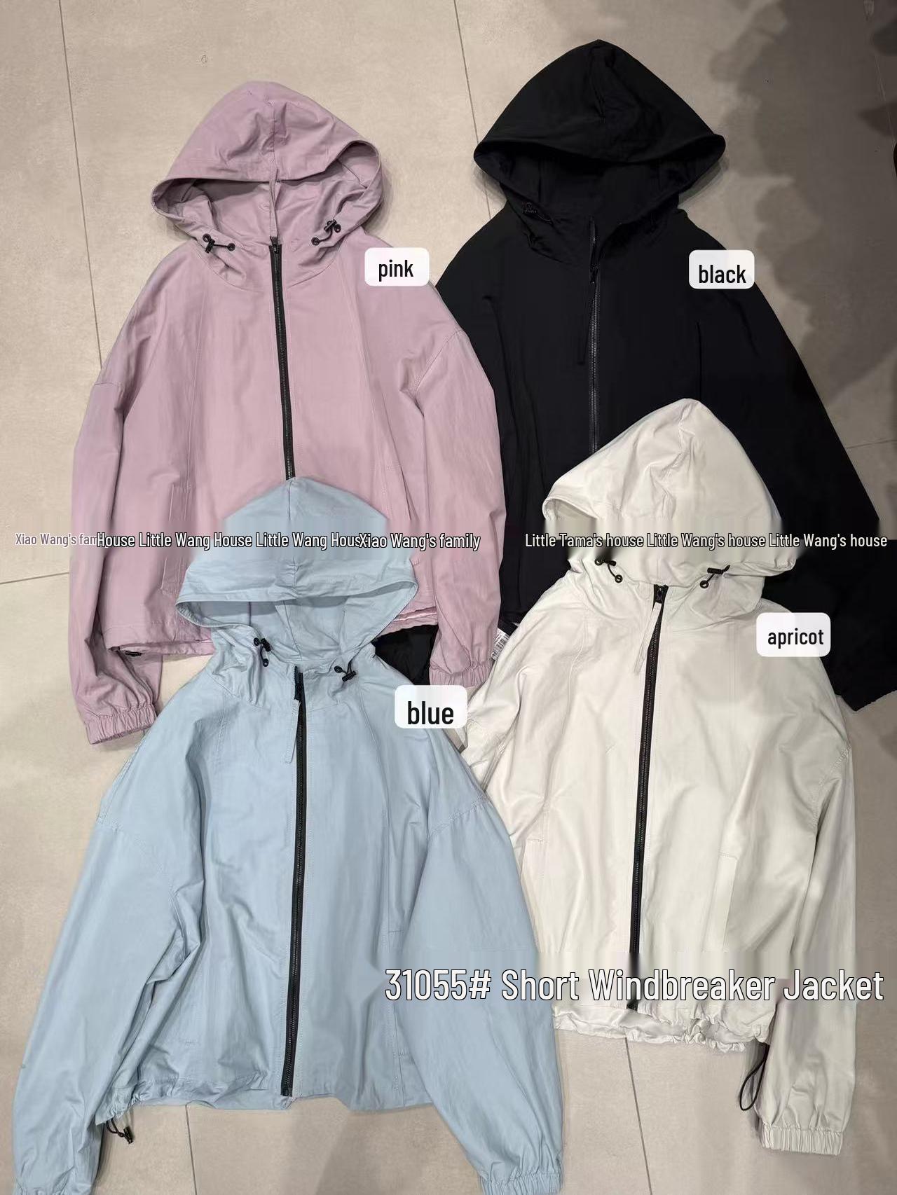 

Xiao Wang s Spring 31055 Korean Style Plus Size Casual Hooded Windbreaker Jacket One Size чорний