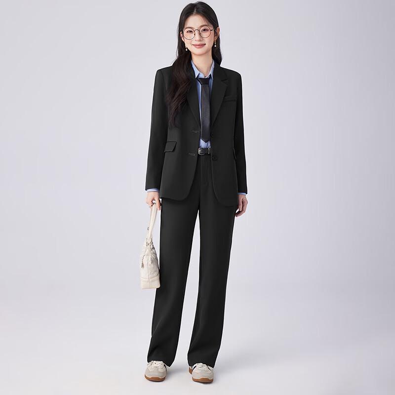 Women's Double-Breasted Loose Fit Professional Suit Set