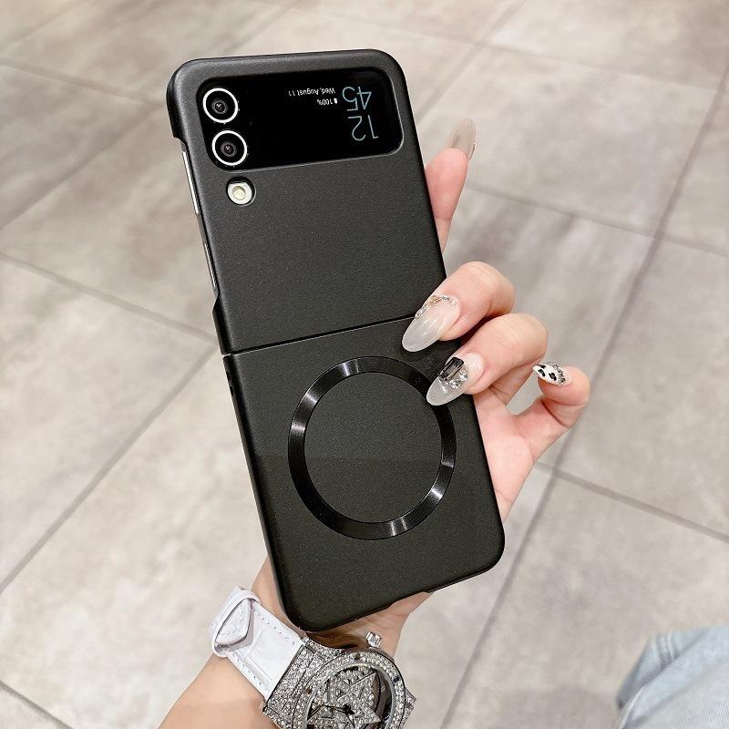 Applicable to Samsung Z Flip1/1 mobile phone case, new folding screen flip matte magnetic anti-drop case, ultra-thin
