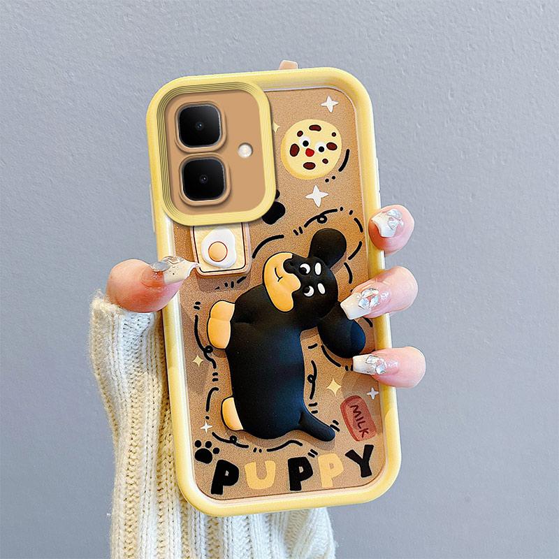 KEYSION Shockproof Case for Infinix Smart 10 with Lanyard Soft Silicone Cute 3D Cartoon Doll Phone Back Cover for Infinix Smart 10