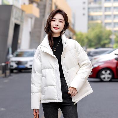 White Duck Down Jacket Women's Short  Winter Korean Version Young Loose and Versatile Warm Down Casual Jacket Wholesale