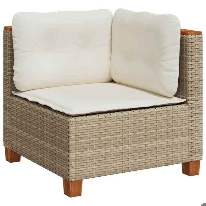 VidaXL Garden Lounge Set with Cushions 10 Pcs Beige Braided Resin 3261985