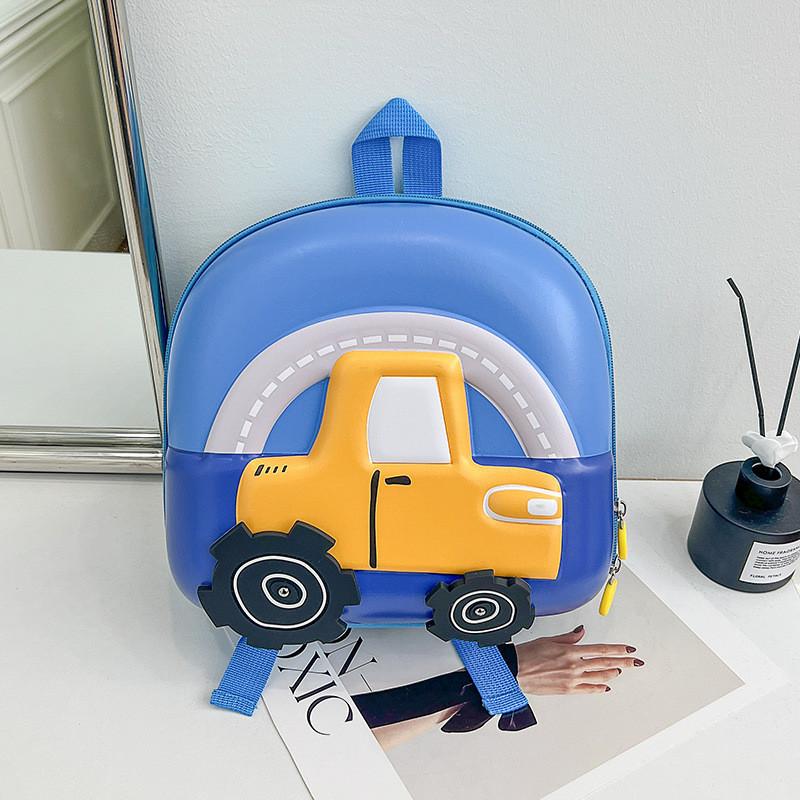 Cute Pvc Shell Backpack For Boys And Girls Featuring Fun Cartoon Car Design