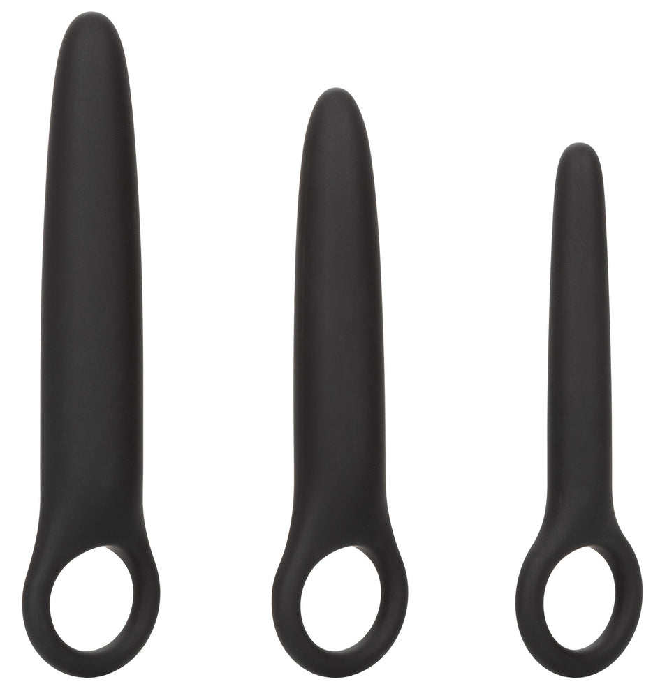 Kit of 3 Dilatro Trio Boundless Black Silicone Plugs - Boundless Calexotics - Beginner Plugs & Kits