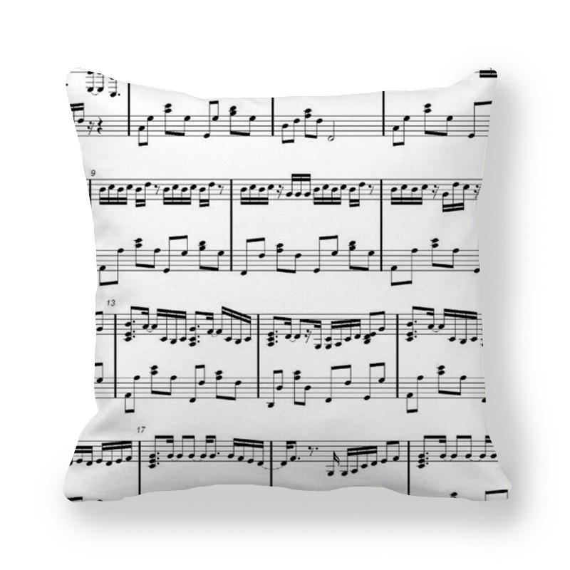 Guitar Butterfly Decorative Pillowcase Home Music Decoration Bedroom Living Room Sofa Pillowcase Music Note Cushion Cover