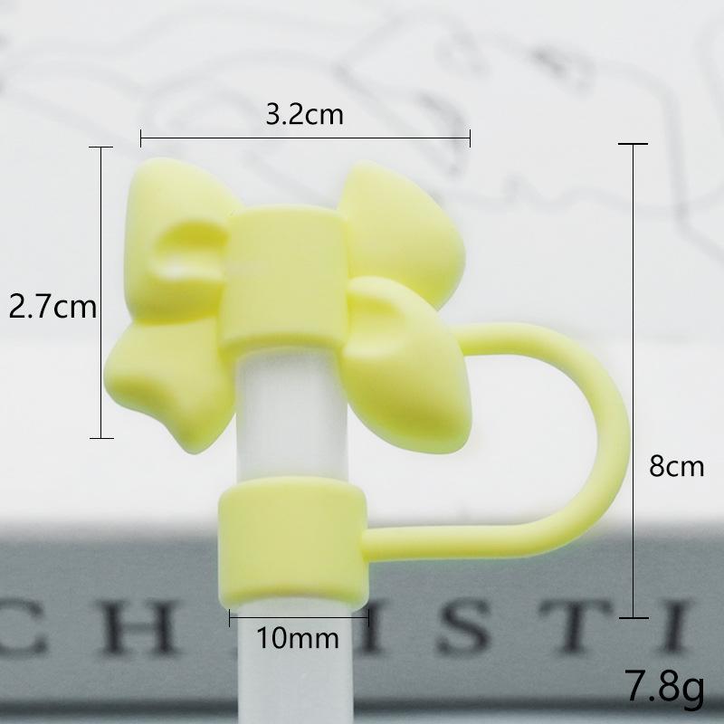 Stanley Water Bottle Silicone Straw Cover with Dust Plug - 10mm Bow Design