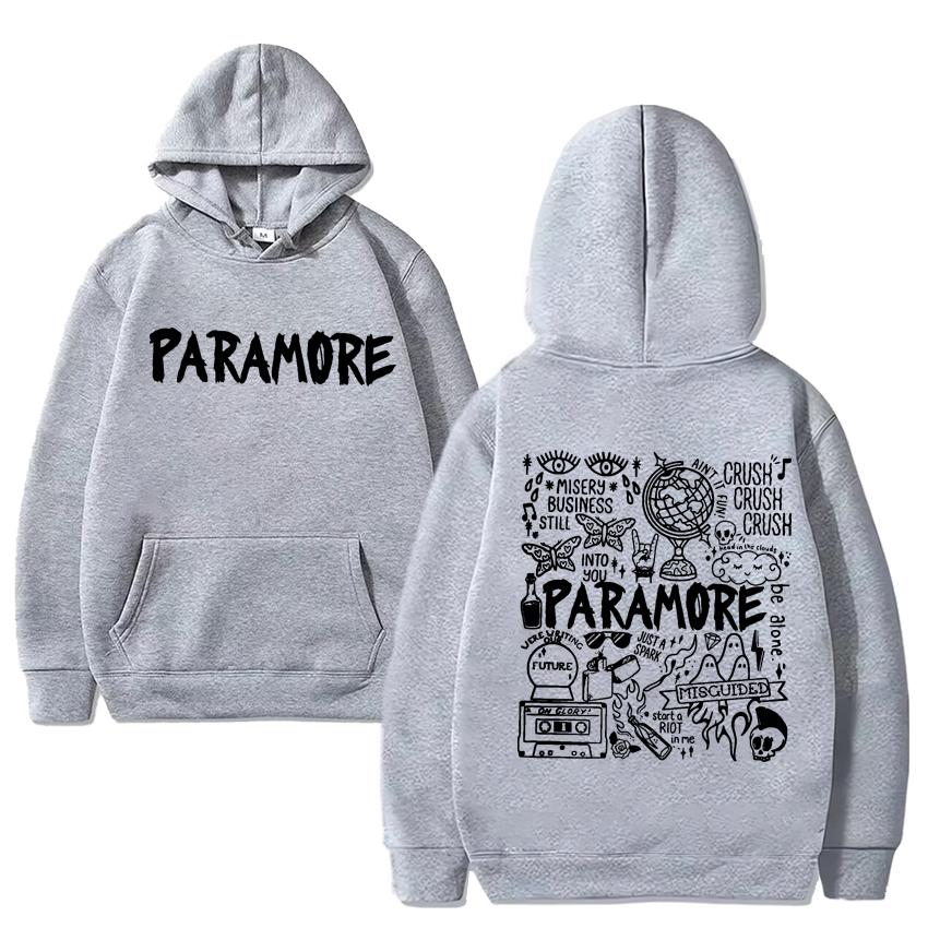 Paramore Band Graffiti Kunst Tour Album Kapuzenpullover Herren Damen Retro Streetwear Unabhängig vom Geschlecht Fleece-Kapuzenpullover Langarm-Sweatshirt