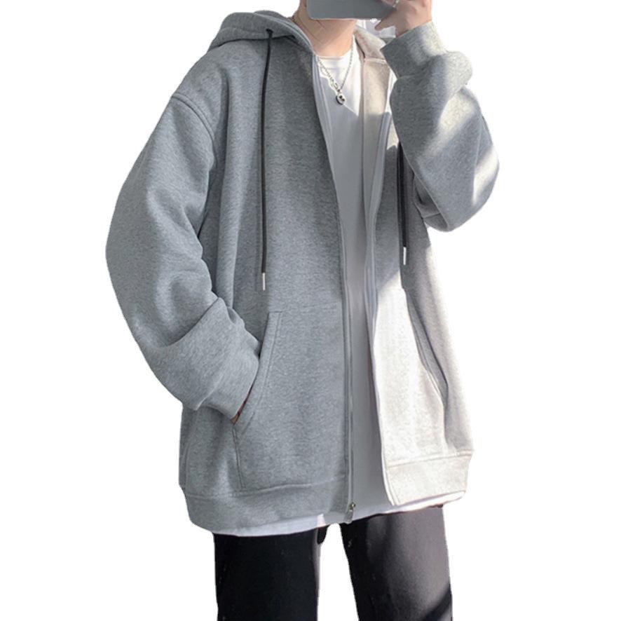 Herren Übergröße Fleecegefütterter Reißverschluss-Hoodie für Herbst und Winter