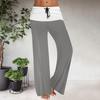 Women's Drawstring Elastic Waistband Wide Leg Color Matching Casual Pants