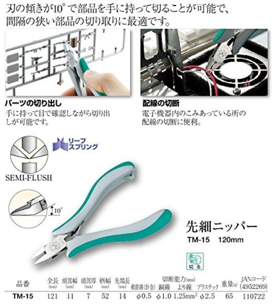 Trinity Tapered 120mm TM-15 Nippers, (with spring)