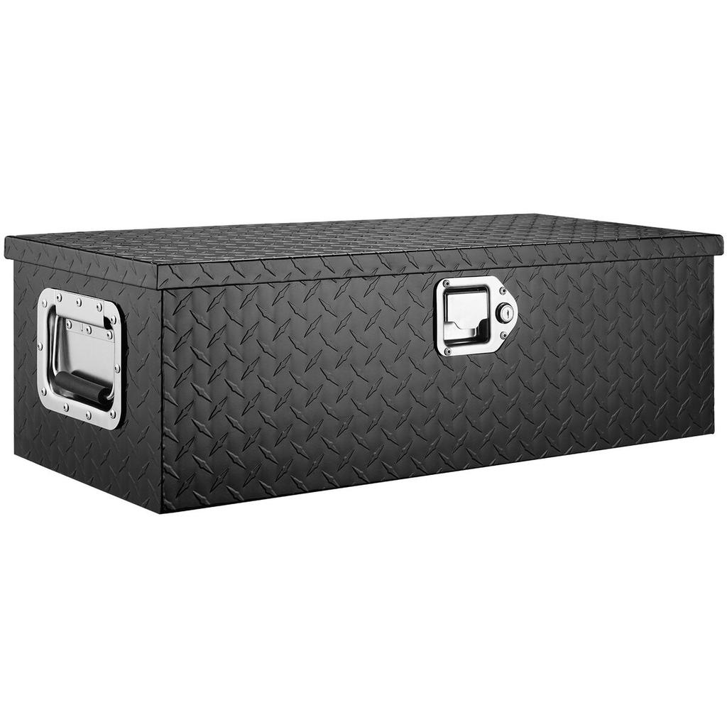 Heavy Duty Aluminum Truck Bed Tool Box, Diamond Plate Tool Box with Side Handle and Lock Keys, Storage Tool Box Chest Box Organizer for Pickup, Truck