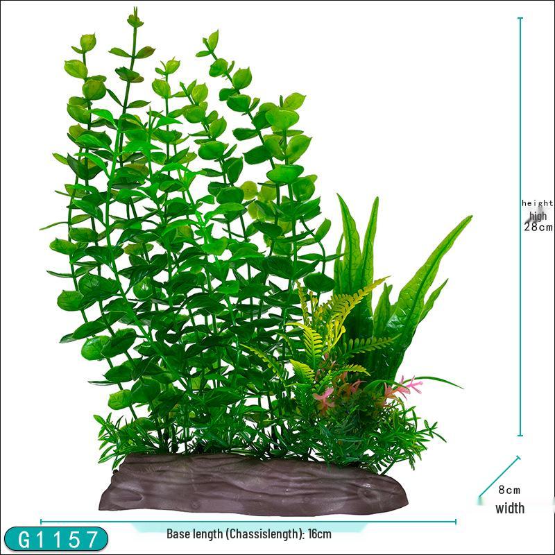 Aquarium Landscaping: Easy Grass Decoration Set with Large Faux Water Plants