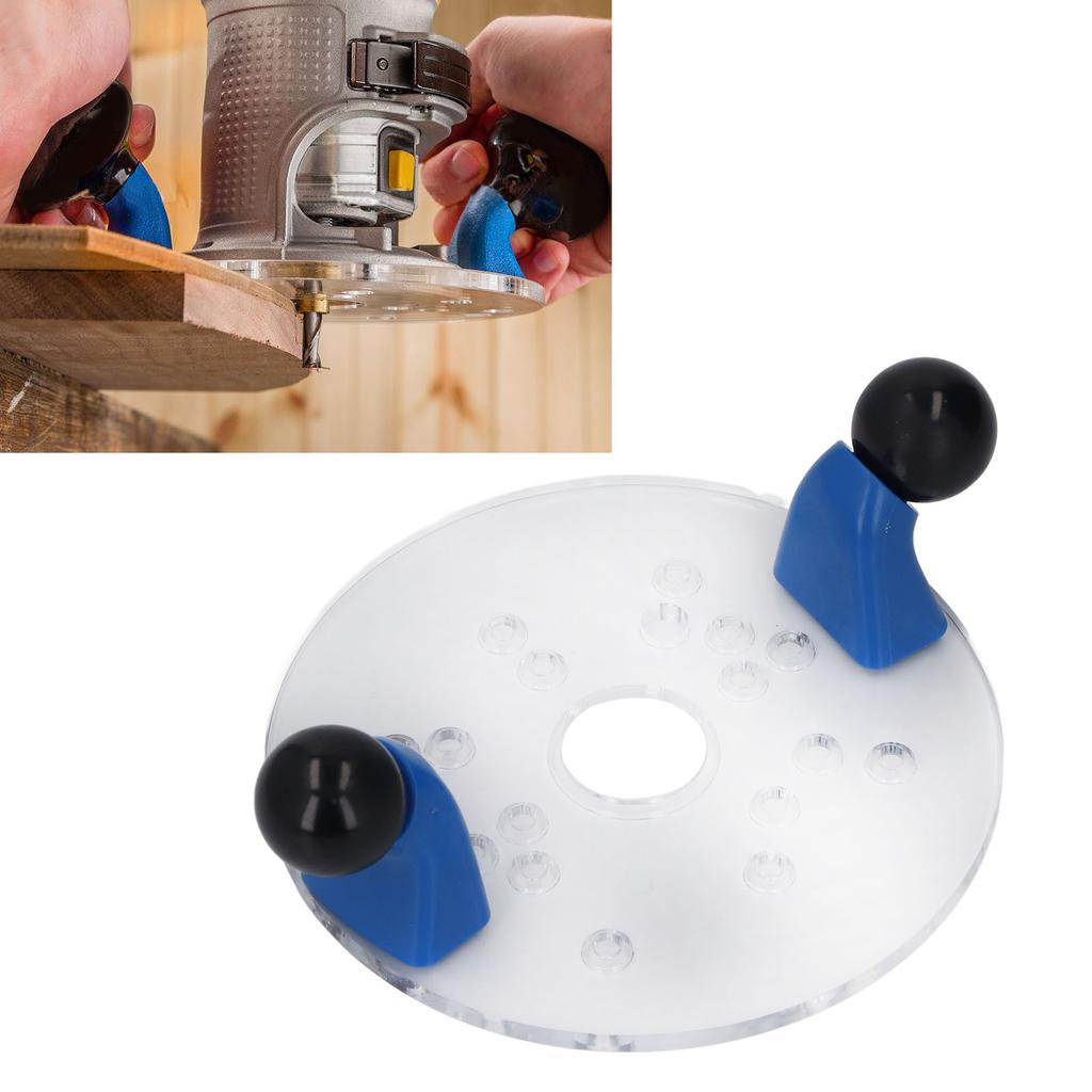 Universal Router Base Plate for Table Trim Portable Clear PVC with Predrilled Holes Shank Round