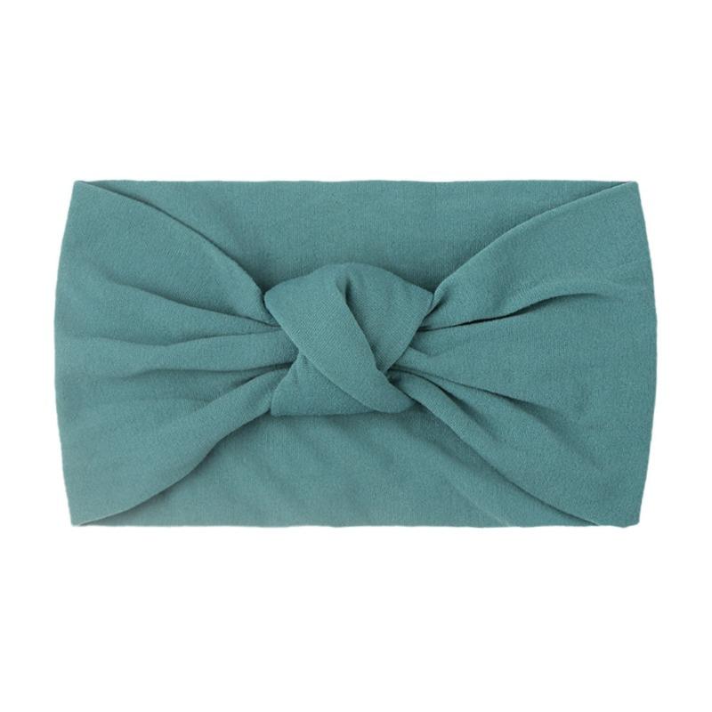 Summer Children's Headgear Baby Solid Color Nylon Knotted Wide Edge Headband Soft Double Knotted Headband