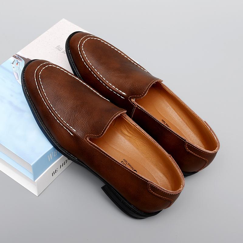 Herren Flats Echtleder Herren Freizeitschuhe Luxusmarke Herren Bequeme Slipper Mokassins Atmungsaktiv Slipper Fahrschuhe
