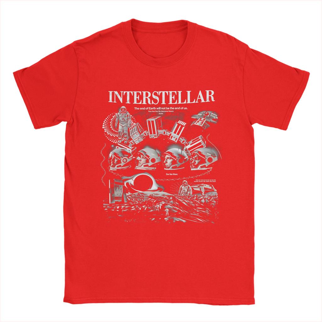 Interstellar Classic Movie T Shirts Unisex Cotton Vintage TShirts Round Neck  Tee Shirt Short Sleeve Clothing Plus Size