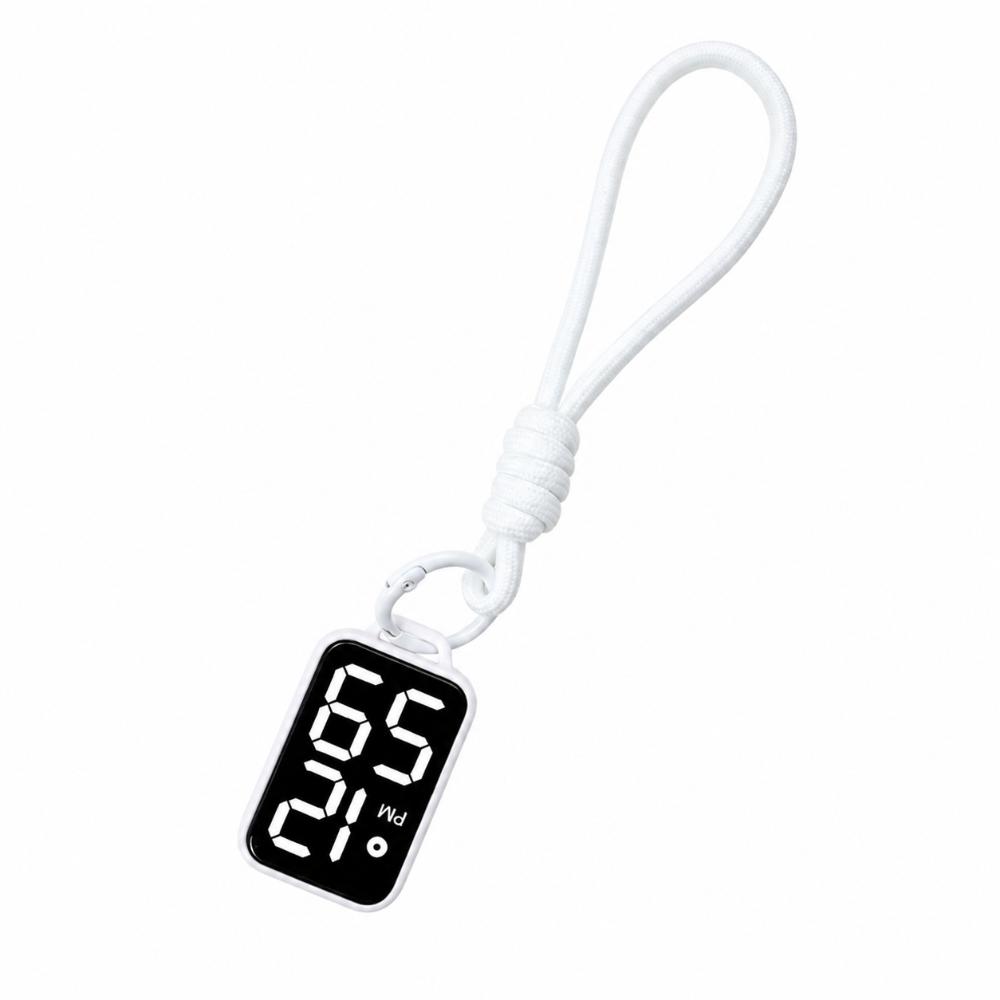 Big Numbers Pocket Watch Keychain LED Digital Watch Portable Electronic Hanging Watch  Kid Adult
