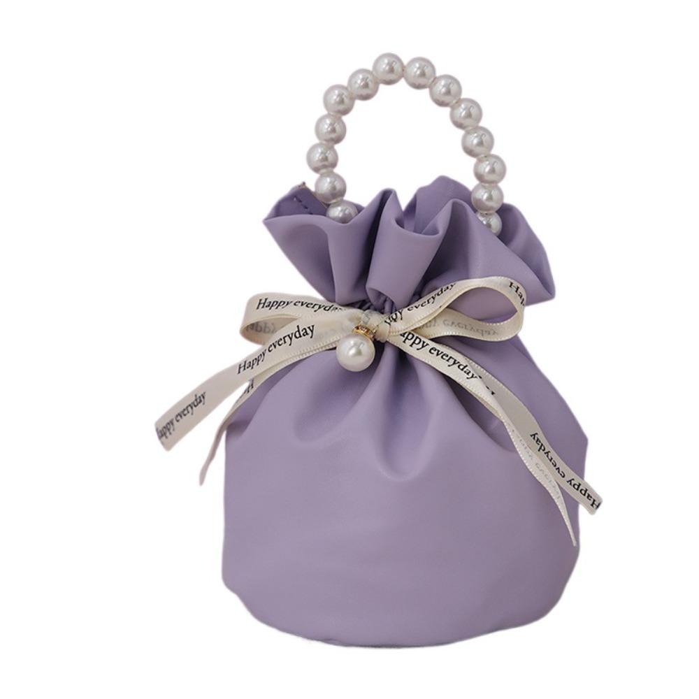 

Solid Color Festive Sugar Bag Korean Style Wedding Candy Bag Candy Box PU Drawstring Bag Wedding фиолетовый