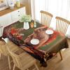 Rechteckiger Tischdecke Eichhörnchen Herbstlaub Niedliches Eichhörnchen Heimdekoration für Küche Esszimmer Wohnzimmer Kaffeetisch Dekoration