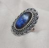 Handmade 925 Sterling Silver Labradorite Ring: Vintage Boho Statement Jewelry