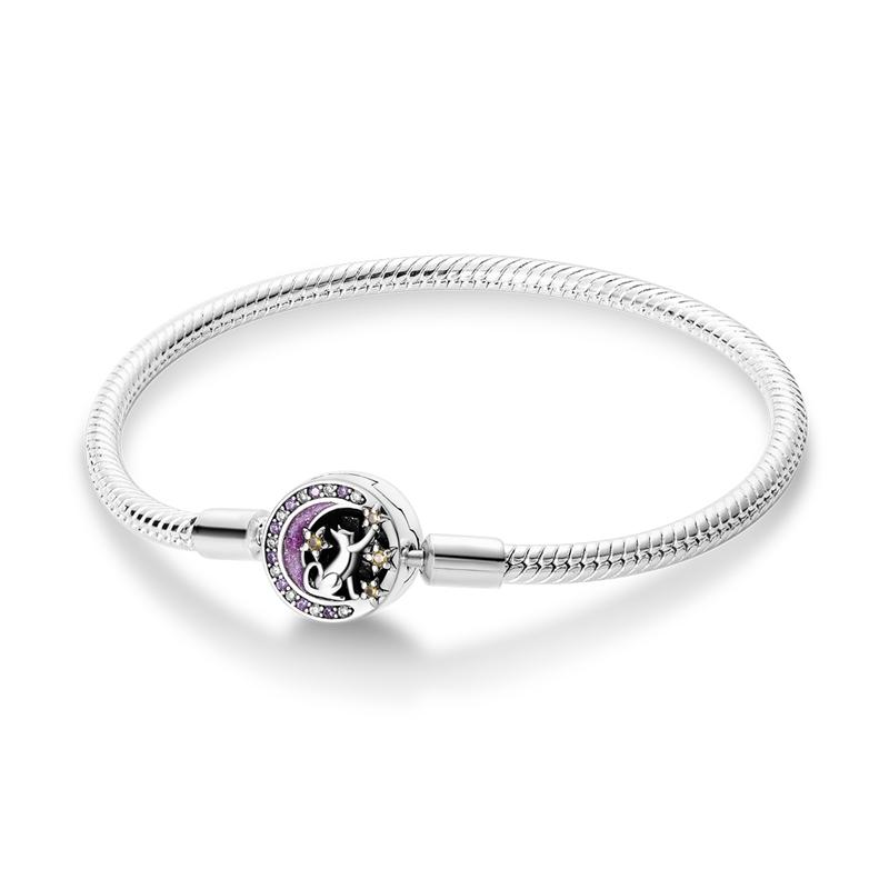 Bracelet Original 925 Sterling Silver Charm Bracelet 17-20CM Heart Love Family Star Moon Bracelet for Women Charm Jewelry Gifts
