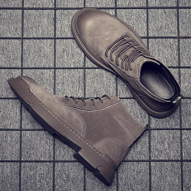 2024 Winter New Male Korean Version All-matchd Fashion High-top Tooling Trendy Shoes British Men's Boots Retro Short Boots