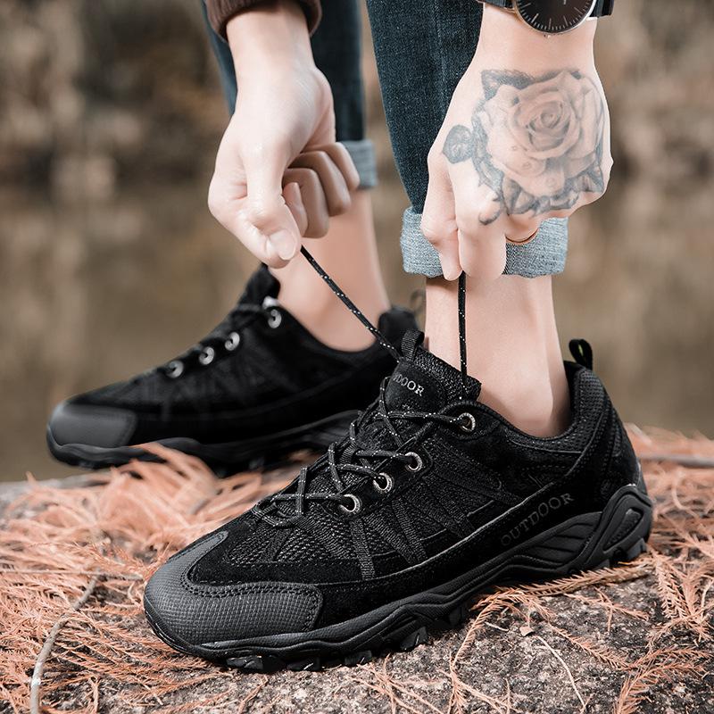 Plus Size Men's Outdoor Leisure Mountaineering Shoes Fashion Sports Travel Shoes Mesh Breathable Hiking Boots