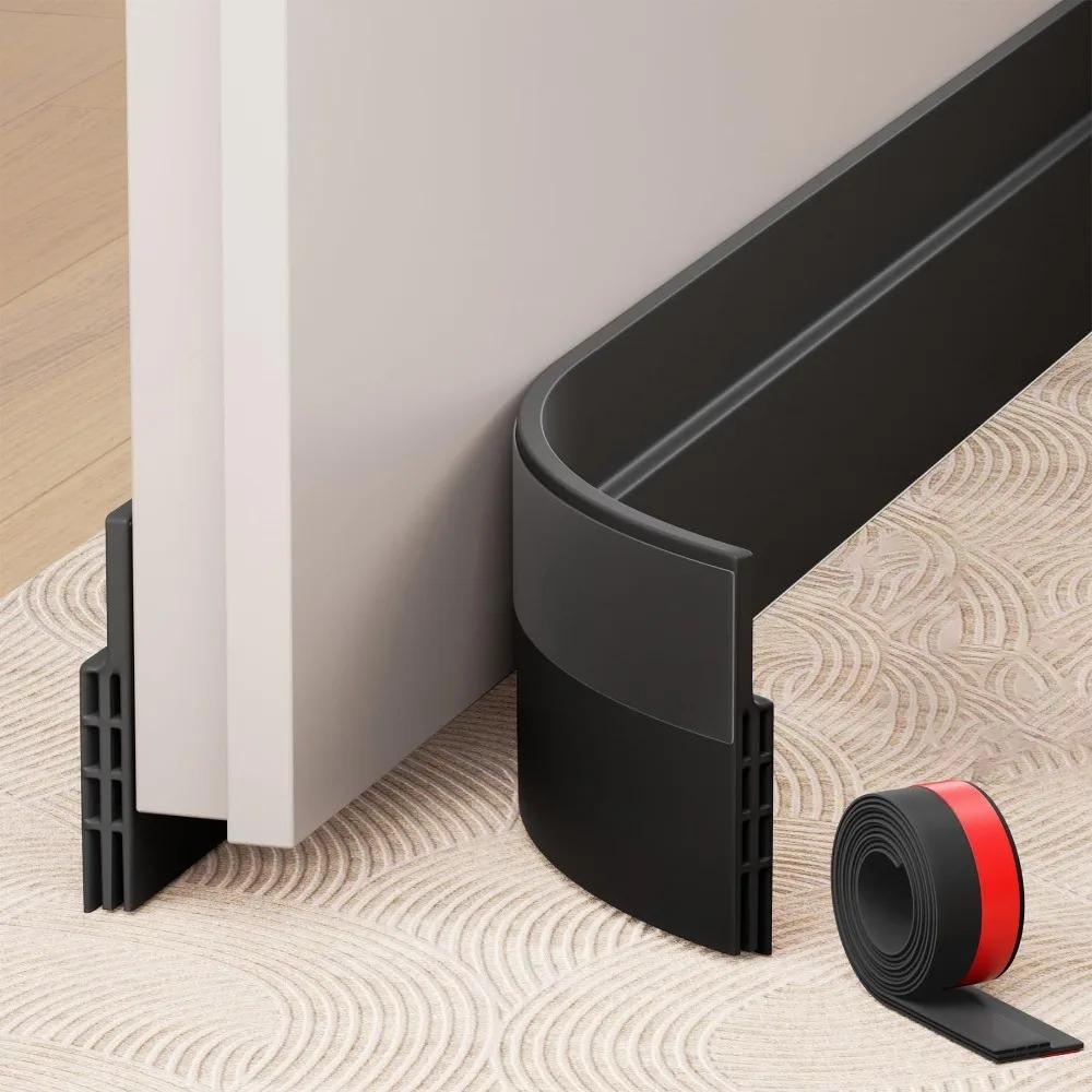

1pc 1M Door Bottom Sealing Strip Windproof Dust Stopper Guard Rain Weatherstrip Noise Reduction Insulator Sealer чорний