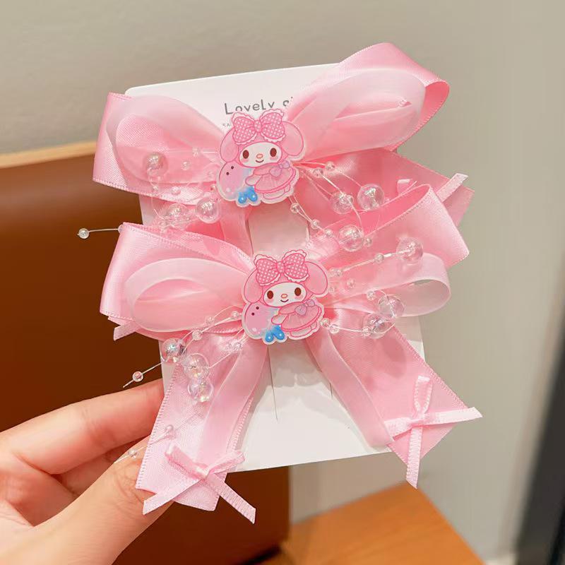 Kuromi Black & Purple Hair Accessories - Cute Bow Hair Clips for Girls and Babies