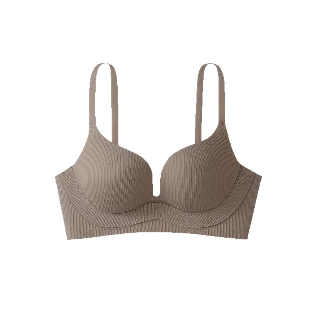 Damen-Unterwäsche kleine Brüste formen und zeigen großer tiefer V-Ausschnitt sexy nahtlos weiche Stütze Brust Anti-Hänge-BH ohne Bügel