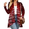 Women's Fall And Winter Fashion Casual Print Long Sleeve Mid-Length Cardigan Jacket