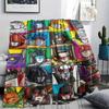 1Pc Bumblebee Print Flannel Blanket, High quality Comfortable for All Seasons, Home Decor, Warmth and Comfort, Perfect for Christmas Gifts