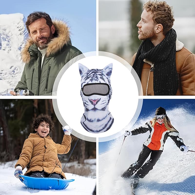 Men And Women Face Mask Funny Head Sweat-Absorbing Outdoor Activities With Ears Halloween Parties Animal Pattern Cute