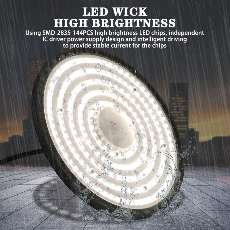 High Bay Lights 100/150/200W 220V Super Bright 6000K UFO LED Waterproof Commercial Market Warehouse Garage Industrial Lighting