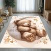 Bellissimo tappeto per aree non scivolanti con stampa di orso addormentato, luna e stelle in acquerello, morbido, confortevole, per giochi di bambini, asilo nido, camera da letto, sala giochi