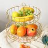 Nordics Wrought Iron Double Tiered Fruit Bowl For Kitchen Countertop Ventilated Storage Basket for Snacks Candy
