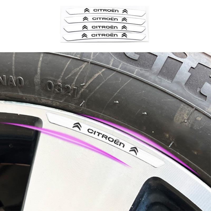 

4pcs 3D Citroen aluminum car wheel emblem sticker Wheel Center Hub auto Rim refit badge covers sticker styling accessories Car wheel sticker