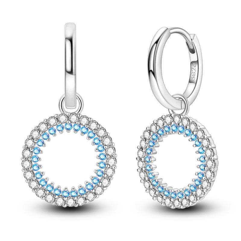925 Sterling Silver Love Feather Moon Star Heart Earrings Fit Original Charms Hoop for Women Girls Stud Earring Jewelry Gifts