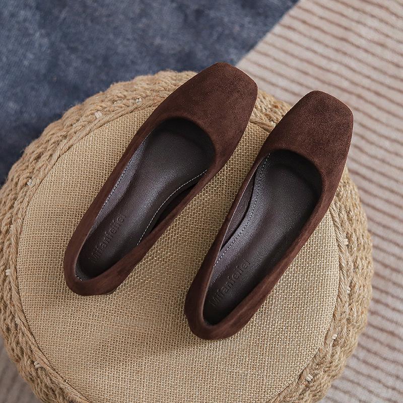 Damen Square Toe Chunky Heel Arbeitsschuhe - Bequemes Weiches Leder, Nicht Ermüdend für Lange Stehstunden, Ideal für Professionelle Bürokleidung