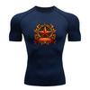 Men's Compression Fitness Sports T-Shirt, Retro Red Star Pri