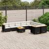 VidaXL Garden Lounge Set 10 Pcs with Cushions Black Braided Resin 3262007