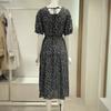 V-Neck Flower Print Long Dress VB7OP60