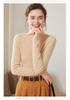 Women's High Neck Ribbed Cashmere Sweater - Slim Fit, Versatile Knit Top