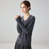 Lekasha Women's Cashmere Knitted Lace Sweater with Loose Elegant Collar