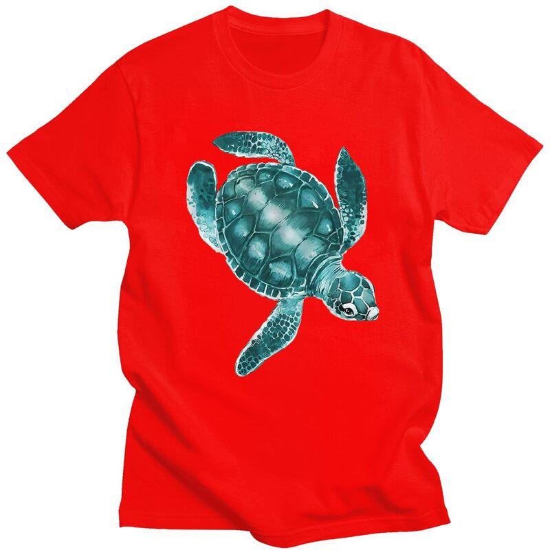 Προσαρμοσμένο Ανδρικό T-Shirt Θαλάσσια Χελώνα Κοντομάνικο Βαμβακερό T-Shirts Κλασικό T-Shirt Casual T-Shirt Χαλαρή Εφαρμογή Ρούχα